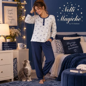 Pigiama donna in caldo cotone NOTTI MAGICHE nuova collezione autunno inverno