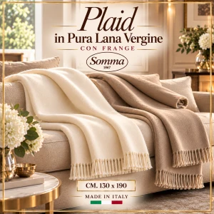 Plaid in pura lana vergine Somma cm. 130x190