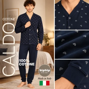 Pigiama uomo aperto in caldo cotone Bip Bip