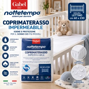 Coprimaterasso Impermeabile con angoli da lettino com sbarre