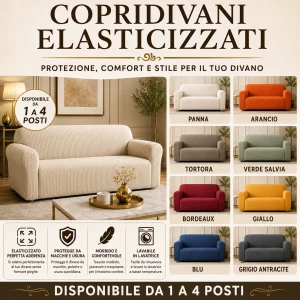 Copridivani in cotone elasticizzato SMILE disponibile da 1 a 4 posti