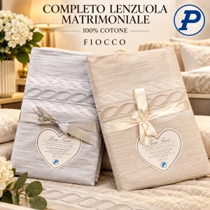Completo lenzuola matrimoniale in puro cotone Made in Italy - PREZZO SPECIALE