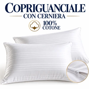 Copriguanciale in fasciato di cotone con cerniera