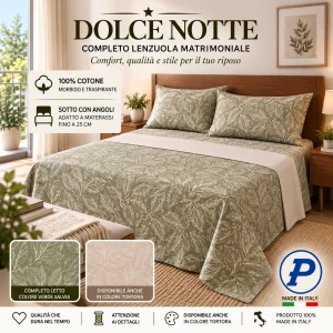 Completo lenzuola matrimoniale Dolce notte Pezzoli fantasia 2026