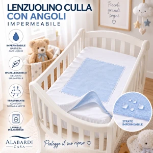 Lenzuolino culla con angoli Impermeabile