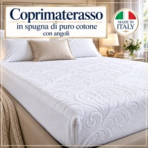 Coprimaterasso con angoli spugna jacquard 100 %. cotone SOGNO