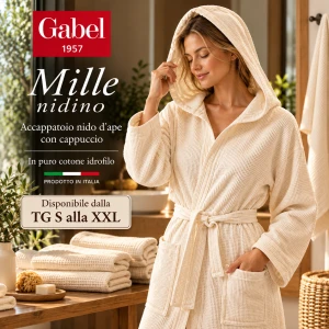 Accappatoio nido d'ape con cappuccio NIDINO Gabel