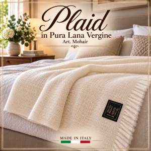 Plaid da Letto in Pura Lana Vergine Mohair