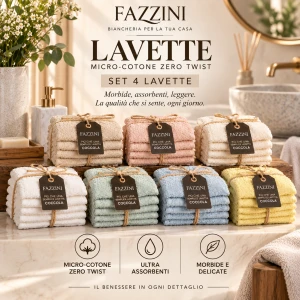 Lavette Fazzini coccola cm. 30 x 30 confezione 4 pezzi